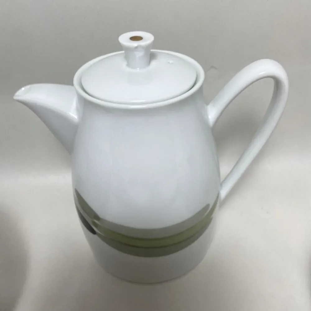 Noritake Green Island Saki Or Tea Pot with Creamer and Sugar Lot of 6  Japan
